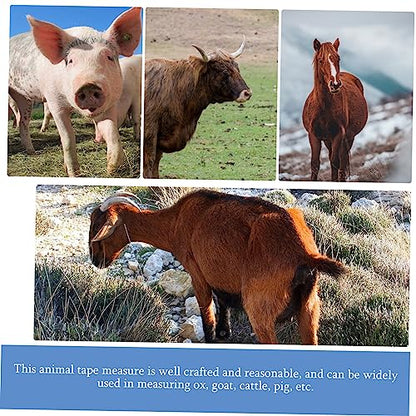 COHEALI Goat Measuring Tape Animal Weight Measuring Tape Acrylic Durable Pig Cattle Body Waist Measurement Tool Portable 2.95 Inch Blue