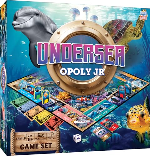 MasterPieces Kids & Family Board Games - Undersea Opoly Jr. - Officially Licensed Board Games for Kids, & Family - style: Undersea