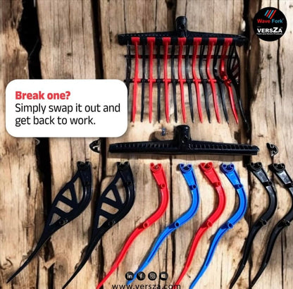 WAVE FORK by VERSZA FARM & RANCH| Manure Fork Replacement Head| DURABLE TINES that DON'T BREAK ! (COLOR RED)