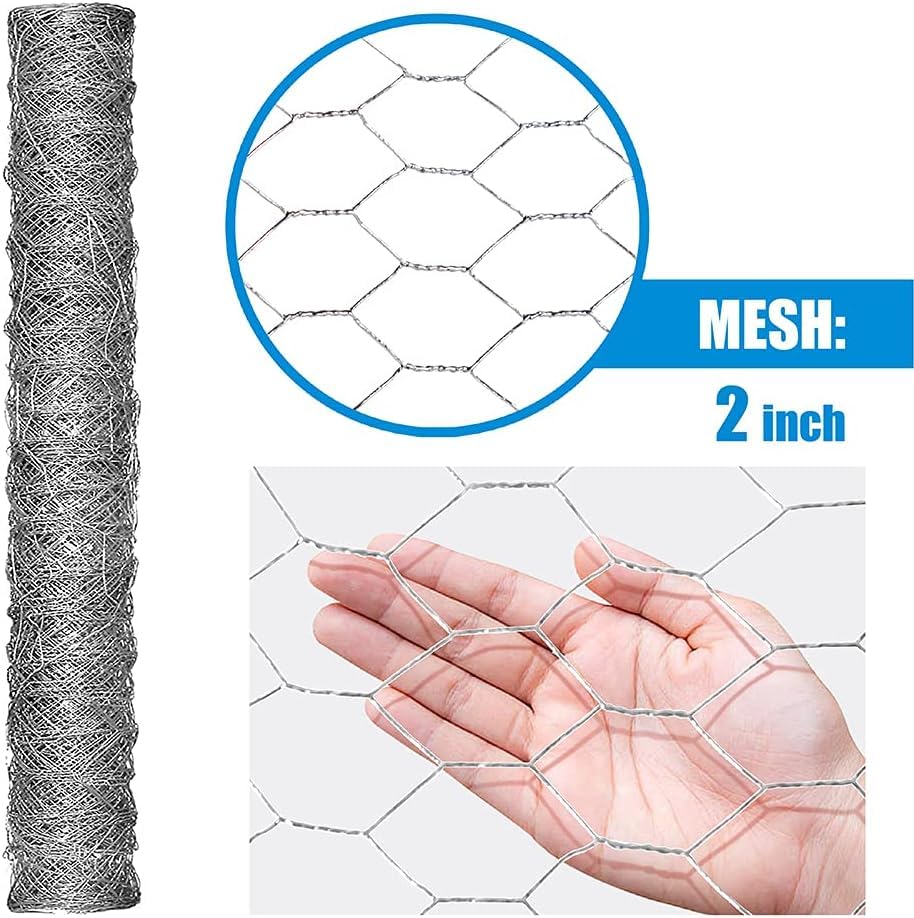 Fencer Wire 20 Gauge Galvanized Poultry Hex Netting with 2 inch Mesh (5ft. x 50ft.) - size: 5 ft. x 50 ft.