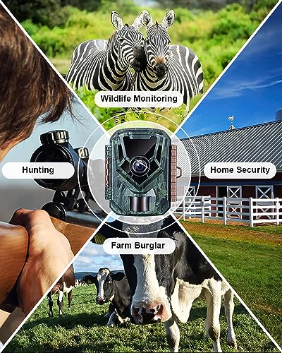 KJK Trail Camera 36MP 2.7K, Mini Game Camera with Night Vision 0.1s Trigger Time Motion Activated 130°Wide-Angle, Waterproof Trail Cam with 2.0” HD TFT Screen, Hunting Camera for Wildlife Monitoring - color: Green