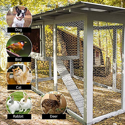 Chicken Wire Fencing, 4ft x 150ft Hexagonal Galvanized Chicken Wire Mesh Fence 2 Inch Mesh Fence Poultry Netting Animal Barrier for Craft Projects Gardening Chicken Coop Rabbit Pet - size: 4ft x 150ft