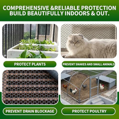 Plastic Chicken Wire Mesh Fence,Plastic Chicken Wire Roll 16in x 10ft,Garden Netting Fencing Barrier for Poultry, Animals, Pets and Balcony(Black) - color: Black, size: 16INx10FT