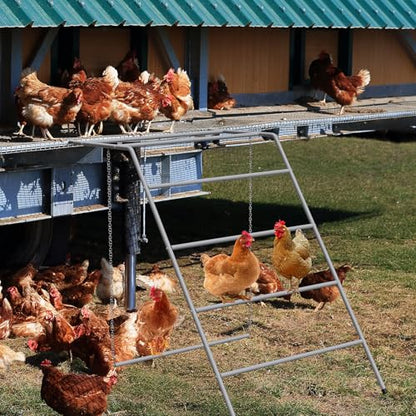 Chicken Perch for Coop 4 Step Chicken Roosting Bars with Swings, Metal Poultry Roost Ladder for Hens, Chickens & Poultry, Gray