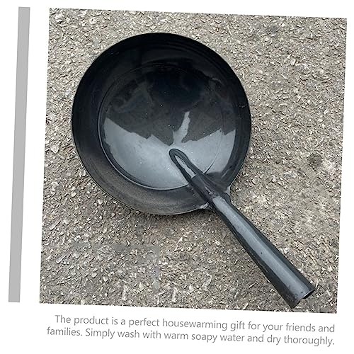 Iron Water Ladle Long Handle Heavy-Duty Wear-Resistant Scoop for Outdoor and Home Use Black Iron Water Spoon for Fishing and Livestock Feeding