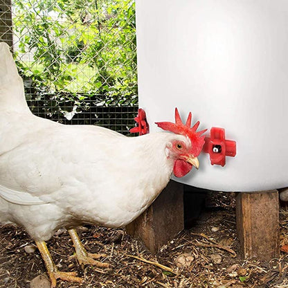 20 Pack Chicken Waterer Nipples - Easy Install Leakproof Poultry Watering System for Chicken Coop, Quail Duck Water Feeder Nipples with Drill Bits