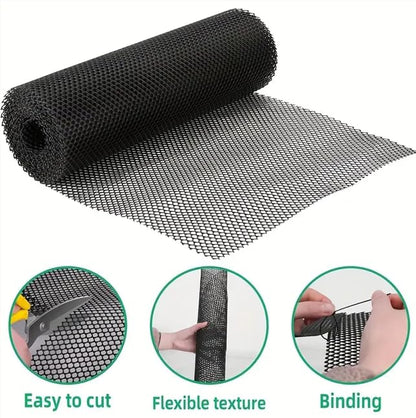 Plastic Chicken Wire Mesh - 16in x 16.4 ft Black,Comes with 30 Twist Ties, Plastic Wire Mesh Fence for Dogs, Cats & Poultry - Garden Netting & Animal Barrier, Balcony Netting for Pets - WEYHDDTL - size: 16Inchx16.4Ft(0.3"Opening)