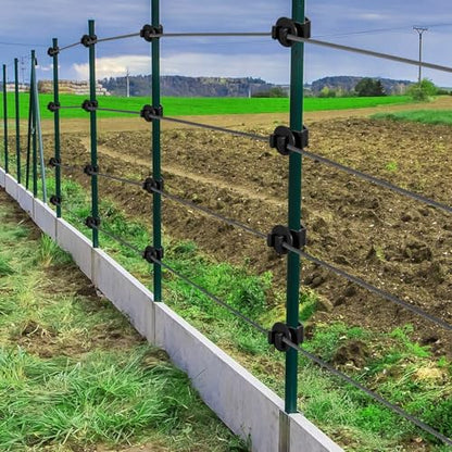 Geiserailie 200 Pcs Black T Post Insulators Electric Fence Posts Electric Fence Insulators Wire Standard Snug Fitting T Post Clips for Agricultural Ranchers