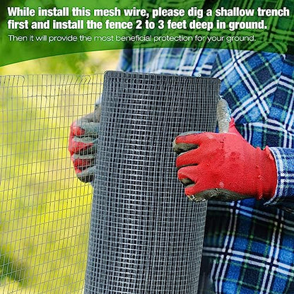 Tatuo Hardware Cloth 1/2 Inch 48in x 150ft Hot Dip Galvanized After Welded Cage Mesh Rolls 21 Gauge Metal Chicken Wire Roll Wire Fencing Poultry Netting for Raised Garden Rodent Animals - color: Silver, size: 48in X 150ft
