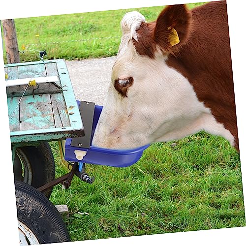Garneck Automatic Cow Drinking Water Bowl Waterer for Livestock Float Valve Control Easy to Use and Water-Saving for Cattle Horses Sheep and Dogs - color: Blue
