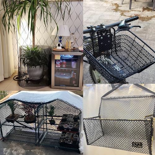 Upgraded Heavy Duty Plastic Chicken Wire Fence Mesh - 15.7" x 10' Black Poultry Netting with 40 Zip Ties - Rustproof Pet Safety Balcony Net, Garden Fencing for Snake/Rabbit, Floral Mesh for Crafts - color: Black