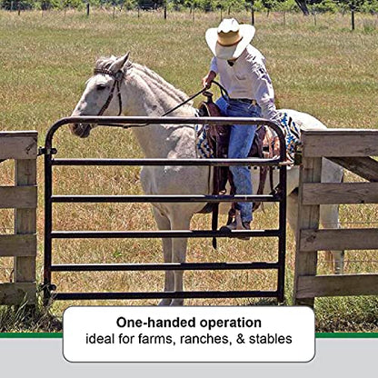 Powerfields Two-Way Lockable Livestock Gate Latch for Farms, Pet Cages, Fences, & Stables (Black)