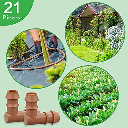 21-Pack Drip Irrigation Universal Barbed Elbow Fitting, Barbed Connectors for 1/2" Drip Tubing - size: 21P-Elbow