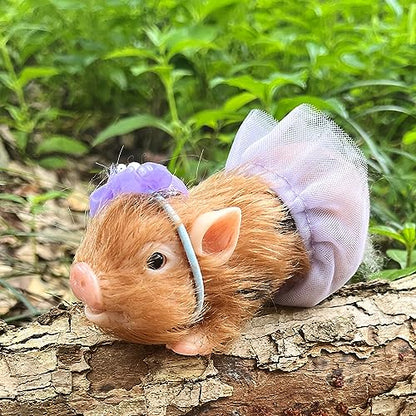 OtardDolls Lifelike Mini Pig Dolls, 5 Inch Full Silicone Soft Reborn Piggy Dolls Mini Realistic Newborn Cute Realistic Real Toddler Pig Toy with Toy Accessories for Happy Birthday, Christmas