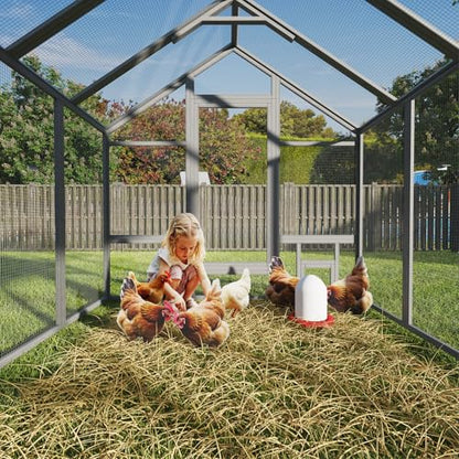 Chicken Coop Chicken Run,Wooden Large Chicken Coop, Chicken Runs for Yard with Cover, Outdoor Duck Coop, Duck Houses for Outside Farm Backyard
