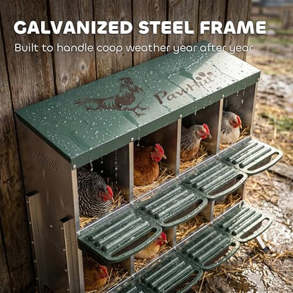 PawHut Chicken Nesting Boxes, 8 Compartment Metal Nesting Boxes for Chickens, Two-Tier Egg Laying Boxes with Vented Holes for Easy Egg Collection, for Hens Ducks, Silver - size: 43.7"L x 21.7"W x 37.6"H, style: Open Front