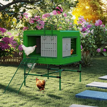 Plastic Chicken Coop Insulated Hen House Weatherproof Chicken House, Durable Cube Large Chicken Cage Easy to Assembly & Clean (Basic) - size: Basic