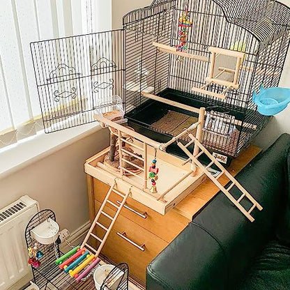5pcs Wooden Bird Ladder for Parrots Cage 5 Basic Sizes Perch Parakeet Climbing Toys Hanging Pet Natural Step Cockatoo Lovebirds