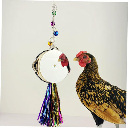 GANAZONO Chicken Mirror Drum Toy Stainless Steel Pet Toy Fun for Boys and Girls Hen