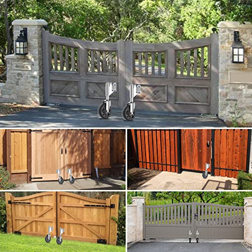 Spring Loaded Gate Casters 6” Heavy Duty Gate Caster Wheels with Hardware 600 Lbs Load Capacity - style: 6 Inch