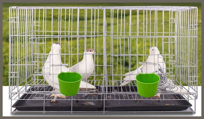 10 Pack Cage Cups Birds Feeders Seed Bowl Chicken Feeding Watering Dish Rabbit Water Food Hanging Wire Cages Box 8oz Coop Cups for Pet Parrot Parakeet Gamefowl Poultry Pigeon (Green) - size: 10PCS Green