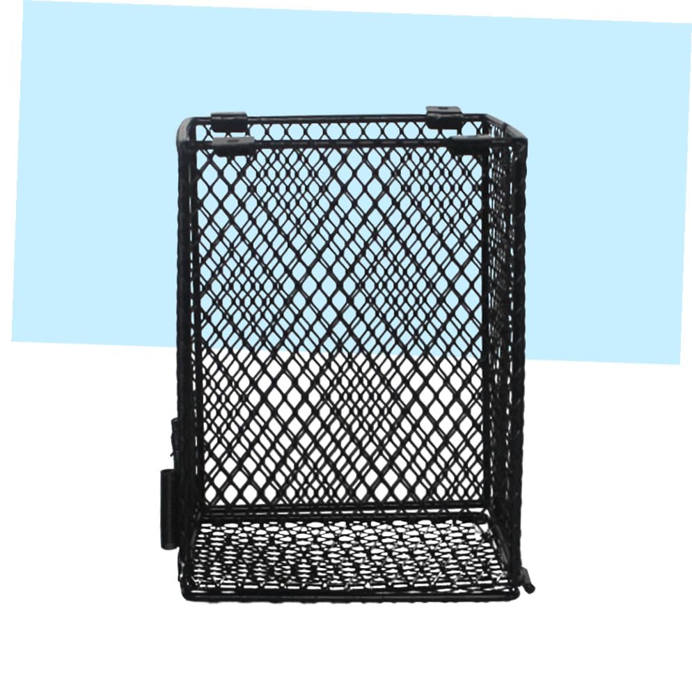 Happyyami Pet Scald Lamp Square Shape Heating Guard for Reptiles Poultry Care Lampshade Easy Installation Daytime Light for Basking Black