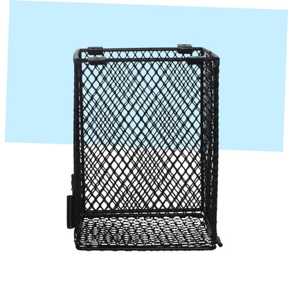 Happyyami Pet Scald Lamp Square Shape Heating Guard for Reptiles Poultry Care Lampshade Easy Installation Daytime Light for Basking Black