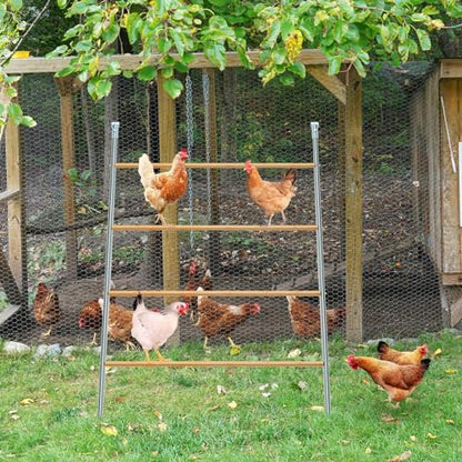 Wenqik Large Chicken Perch Chicken Roosting Bars for Coop Easy Installation Ladder for Backyard Poultry Galvanized Wood Entertaining Roost Toys for Hen Coop Accessories(55'' L x 41'' W)