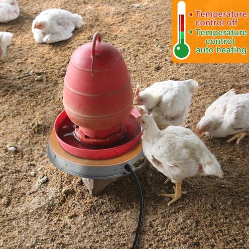Poultry Chicken Water Heater: Chicken Water Heater Base for Winter, for Plastic/Metal Poultry Watere Under 3 Gallons(11 inch), Heated Waterer for Chickens 125W - size: 11 inch (1-Pack)