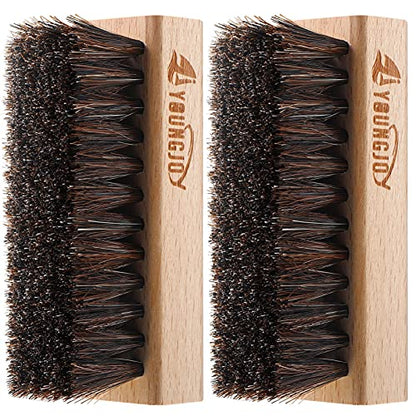 YoungJoy Sneaker Cleaning Brush Shoes Shine Dauber Nylon/Horsehair/Boar Cleaner Brushes Crepe Applicators(Horsehair bristle) - style: Horsehair Bristle