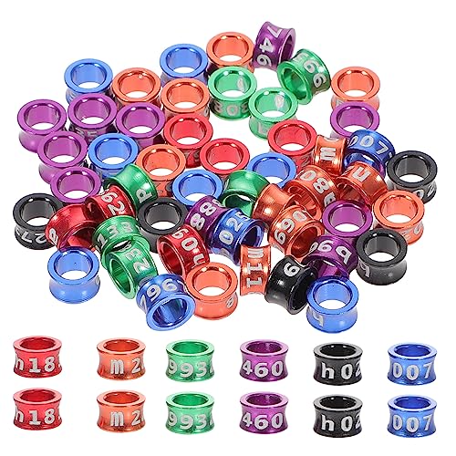 BESPORTBLE 50Pcs Closed Bird Leg Rings Numbered Parrot Pigeon Foot Bands Sturdy Alloy Identification Rings for Small Birds for Breeding and Identification