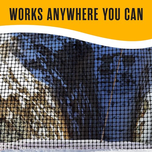 Houseables Plastic Fence, Plastic Mesh Fence, Mesh Fencing, Deer Netting, Cat Netting, Temporary, Balcony, Pets, Garden, Chicken, Poultry, Dogs, Construction, Yard, Protection, Black, 4 x 50 Feet Roll - color: Black