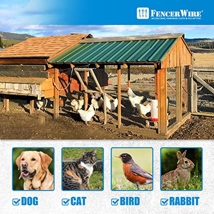 Fencer Wire 20 Gauge Chicken Wire Fence, Galvanized Poultry Hexagonal Netting Crafting, Chicken Coops & Rabbit Rodent Cage, 1-Inch Hex Grid (3 ft. x 150 ft.) - size: 3 ft. x 150 ft.