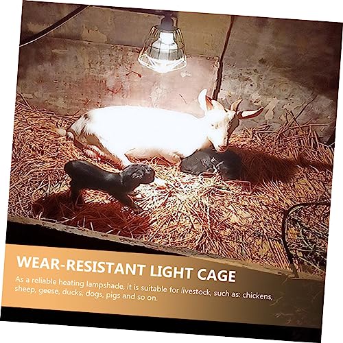 BESPORTBLE 3Pcs Waterproof Heating Lamp Covers Heat-Resistant Bulb Cages for Livestock and Reptile Use Sturdy Protectors Scald Mesh Design