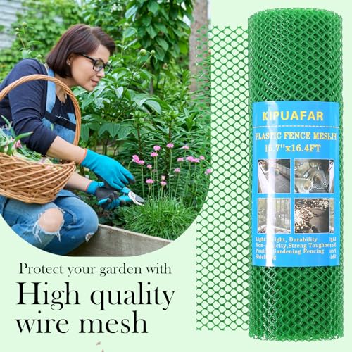 Pet Proof Barrier Net, Green Plastic Chicken Wire Mesh Fencing 15.7IN x 33FT, Balcony Cat Safety Net & Garden Snake Barrier, Heavy Duty Protection for Chicken Coops, Rabbit Hutches, Dog Kennels - color: Green, size: 15.7 IN * 33 FT