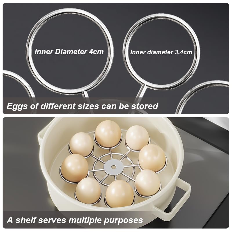 Egg Rack Dispenser, SUS304 Storage Display Stand Stainless Steel Steamer Rolling Egg Organizers and Storage Keeper