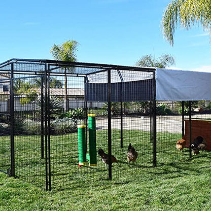 Rugged Ranch 2-Gallon Poultry Waterer & 10-Lb Feeder Combo for Chicken Coops, Green - Outside-Mount Design, Weather-Resistant, Easy Refill Access & Rain Shield to Help Keep Feed Dry