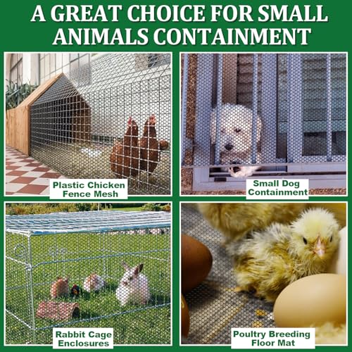 Plastic Wire Fence Mesh Roll, Sturdy Plastic Chicken Wire Mesh, Versatile Animal Fencing Barrier, Garden Netting Solution to Pet, Poultry, Dogs, Cats, Crafts and Gardening(Black, 15.7INx39FT)