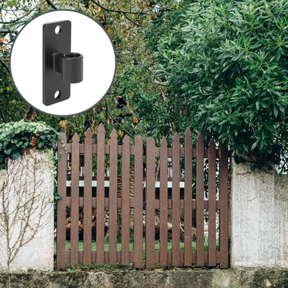 Gate Hinges, 4 Pack Steel Wall Mount Gate Hinge Fit 5/8'' Pin Fence Post Hinge, Heavy Duty Gate Hinges for Wooden or Concrete Farm Gate and Fence Gate(Screws Included) - color: Black-4 Packs