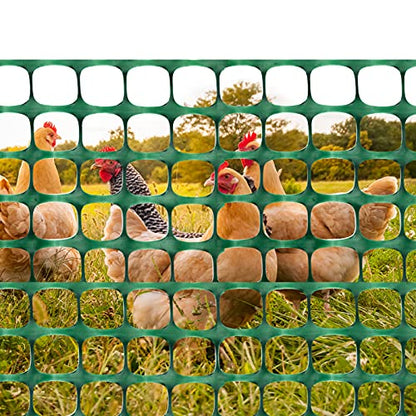 DOEWORKS Safety Fence, 4 x 100 FT Green Plastic Mesh Fence Roll Barrier Netting for Construction Fencing Animal Fencing Garden Fencing and Event Fencing - color: Green