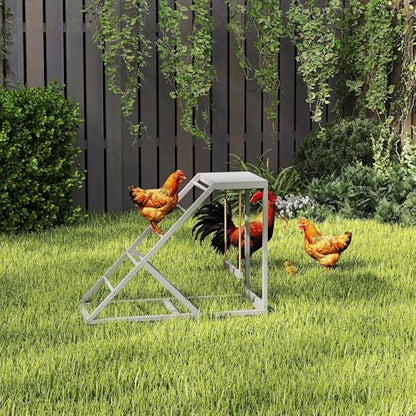 PawHut Chicken Activity Play for Healthy & Happy Animals, Swing Set with Chicken Perches & Hen Ladder, Coop Toy, Gray - color: Grey