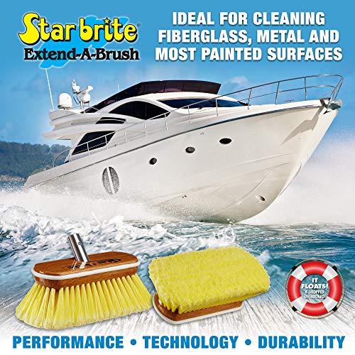 STAR BRITE 8" Premium Cleaning Brush - Synthetic Wood Block with High-Density Star Prene Fibers for Smooth & Painted Surfaces - Fits Star brite Extend-A-Brush Handles - Soft Bristle, Yellow (040170) - color: Yellow, size: Premium 8" Brush