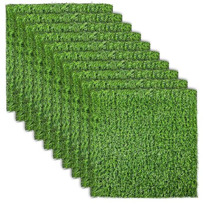 Kalekey 10 Pack Nesting Pads for Chicken Coop, 12"x12" Nesting Box for Laying Eggs, Washable Artificial Grass for Chicken Hen Small Pets on Garden Lawn Indoor Outdoor - size: 10 Pack