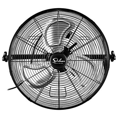iPower Industrial Wall Mounted Fan, 3 Speed Commercial Ventilation Metal Fan High Velocity for Warehouse, Greenhouse, Workshop, Patio, Factory and Basement, 20 Inch, 1 Pack