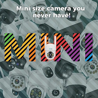 Sovmiku CA3 AI Auto Tracking Mini 2K Security Camera Wireless Outdoor, Two-Way Audio, Easy to Setup, 9.8Ft Power Cable,360° View, Color Night Vision, Audible Flashlight Alarm, 180 Days Exchange Policy