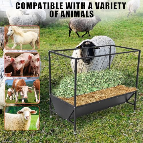 Poultry Automatic Feeder, Black Anti-Corrosion Feeding Trough, Chicken Coop Livestock Feeder, Outdoor Durable Feed Container
