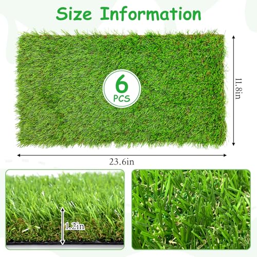 kathson 6 PCS Washable Nesting Pads for Chicken Coop, 11.8 X 23.6 in Artificial Grass Turf Rug Cuttable Chicken Coop Liner for Laying Eggs Reusable Nest Box Bedding Egg-Protecting Mats for Coops - size: 6 Pcs