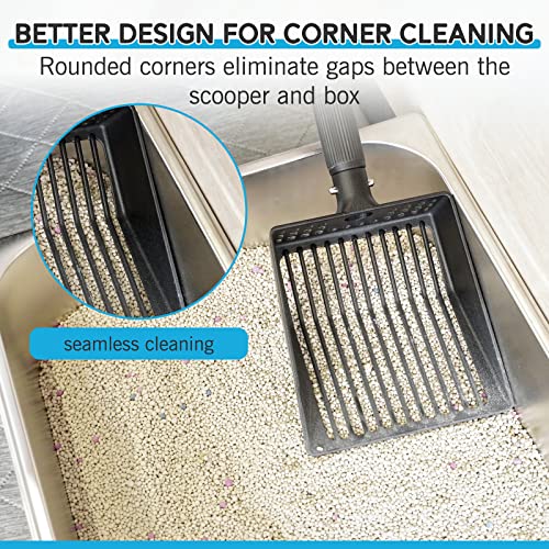 Cat Litter Scoop, Deep Shovel with Metal Long Handle, 21"-39.5" Telescopic & Adjustable Heavy Duty Fast Sifting Shovel Kitty Litter Scooper for Sifting Cats Litter - size: 21-39.5 inch