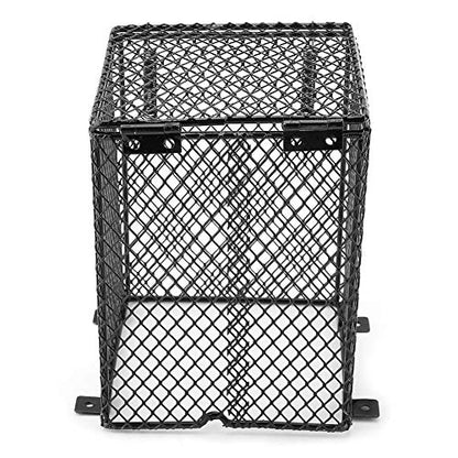 Reptile Anti Scald Burn Protective Lampshades Day Night Ceramic Light Bulb Enclosure Cage Protector for Feeding Box in Case Scald(Cubiod Shape)