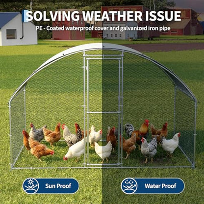 Garvee Chicken Coop, Chicken Run 6.56 x 9.84 x 6.56 ft for 6/10 Chickens, Outdoor Walk in Poultry Cage with Anti-UV Cover and Waterproof - size: 78.7"L x 118.1"W x 78.7"H